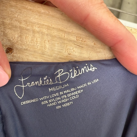 Frankie’s Lumia Navy Blue Braided Triangle Bikini Top Bathing Suit – Size M - Picture 7 of 7